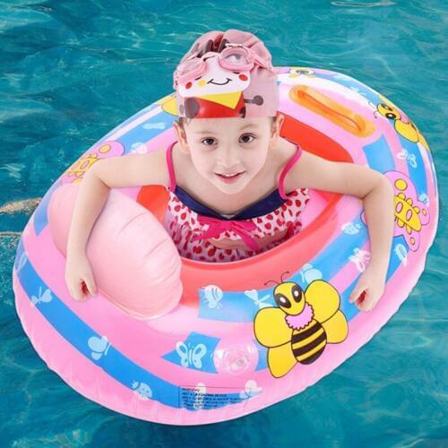 Cute Cartoon Pattern Kids Inflatable Float Baby Child Swim Pool Water Sports Swimming Laps Rings Seat Boat Toys for Boys Girls