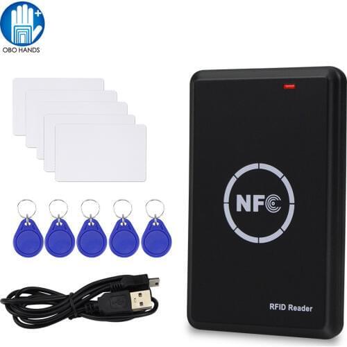 RFID NFC Duplicator 125KHz Key fob Copier RFID Smart Card Reader Writer 13.56MHz Encrypted Programmer USB UID/T5577 Writable Tag