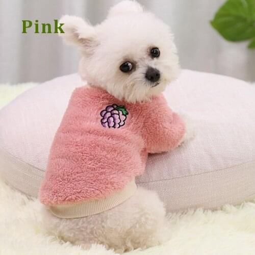 Fleece Pet Clothes For Dogs Cute Fruit Pattern Small Dog Hoodies Winter Warm Sweater Coat Puppy Shirt Outfit Sweatshirt for Cats