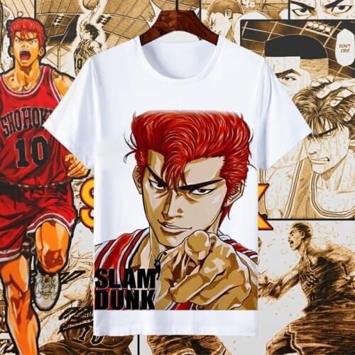 Japanese Harajuku Anime SLAM DUNK T Shirt Men Women Short Sleeve Cotton Print Tee Tops Boys Girls Hip Hop Cosplay Costumes