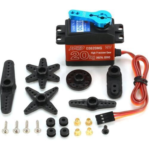 HDKJ D3620MG 20KG 180 Degree Waterproof Metal Steering Digital Metal Gear Core Servo with High Torque for 1/8 1/10 RC Car Boat