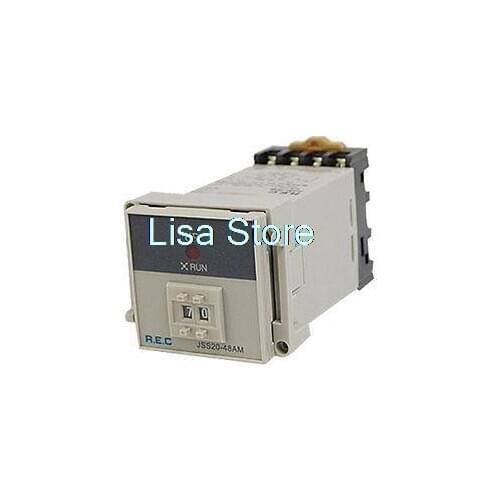 JSS20-48AM AC 220V Red Indicator Light 1-99s Time Relay + Socket