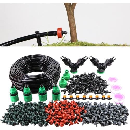 5-50m 2/4/8L Drip Emitter Garden Agriculture Irrigation Compensation Regulator System 1/4''Hose 4-Way Micro Watering Flow Flower