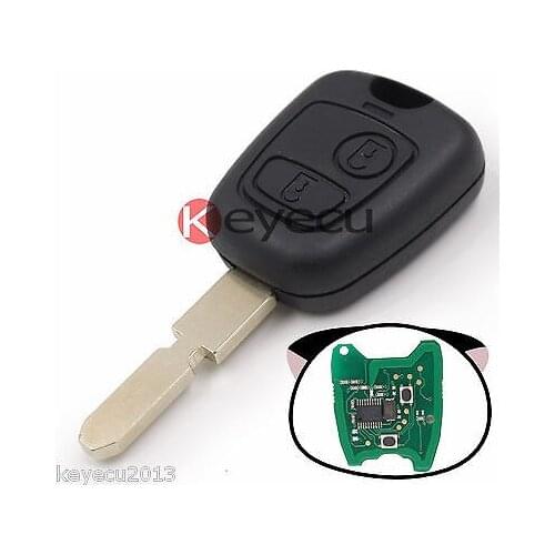 KEYECU New Uncut Remote Car Key Fob 2 Button 433MHz Electronic ID46 for Peugeot 406