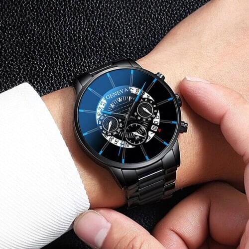 China Watch Factory Stainless Steel Calendar Quartz Wristwatch Chronograph Men Sports Geneva Watches Relojes Geneva