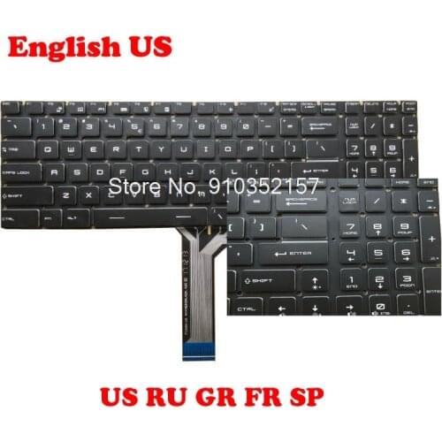 Keyboard For MSI GS75 Stealth 9SG 9SF 9SE 9SD MS-17G1 GS75 Stealth 10SE 10SF 10SGS 10SFS MS-17G3 GP75 GL75 GE75 US RU GR FR SP