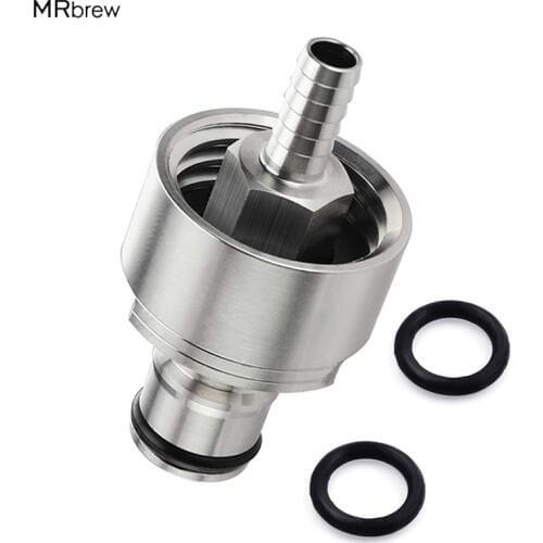 Stainless Steel Carbonation Cap w/ 5/16" Barb, Ball Lock Type, fit soft drink PET bottles, Homebrew Kegging