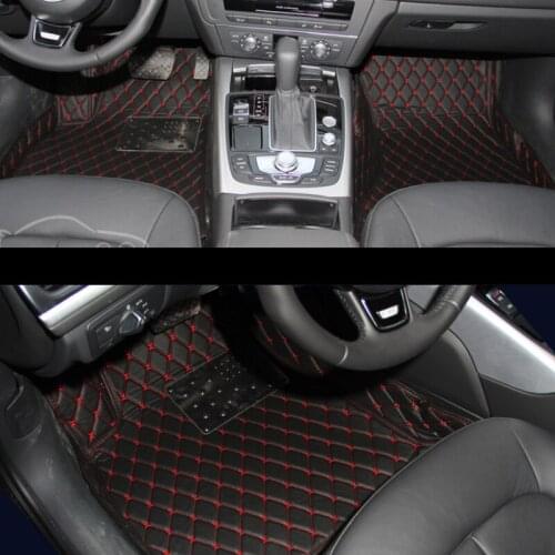 Leather car floor mat for audi a6 c7 2017 2016 2015 2014 2013 2012 rug carpet accessories interior styling avant