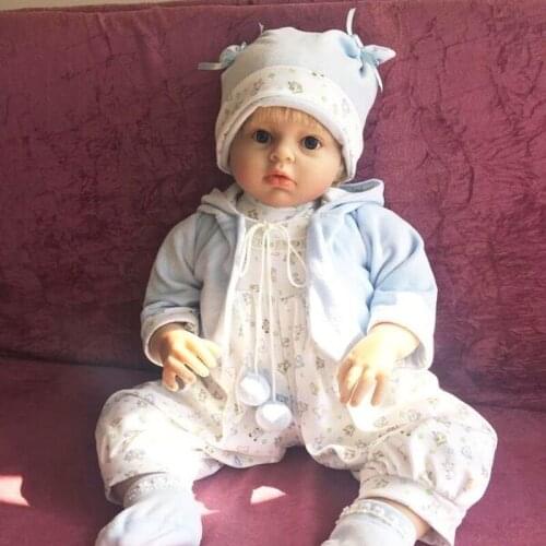 28 Inch Simulation Silicone Doll Handmade Yellow Hair Rebirth Doll Cute Soft Waterproof Sleeping Baby Toy Early Education Gift