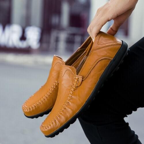 Mens Shoes British Fashion Loafers Korean Casual Shoes Breathable Leather Mens Shoes Man Shoes Leather Genuine Mens Shoes