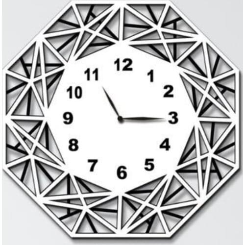 HLO 2021 New Modern Octagon Wall Clock Home Decoration Quality Material Stylish Living Room Silence Mechanism Diffirent Designs