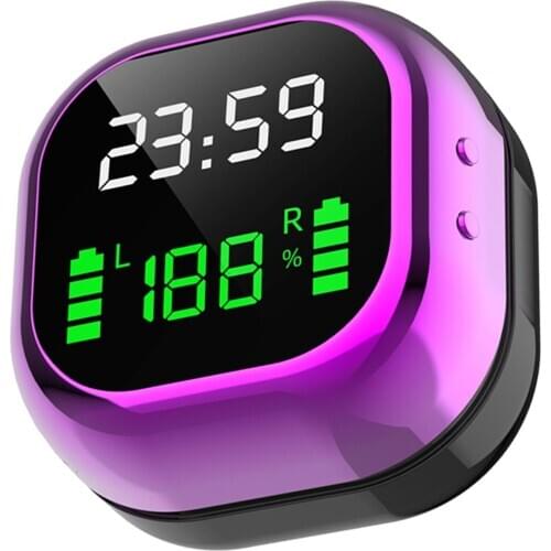 New TWS Bluetooth Earphone LED Color Screen HiFi Wireless Headset Gaming Headphone Bluetooth 5.1 Mini Clock Earphone With Mic