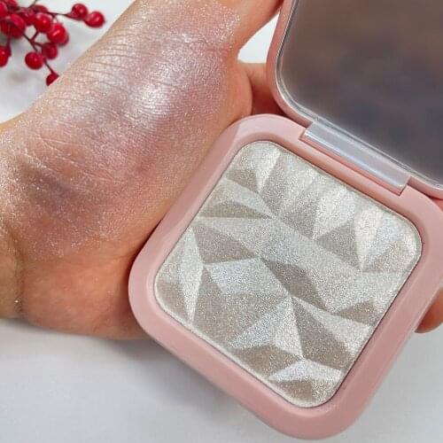 8 Color Ginger Diamond Single Highlighter Palette Private Label No Logo Makeup Shimmer Highlight Face Brighten OEM Plastic Plate