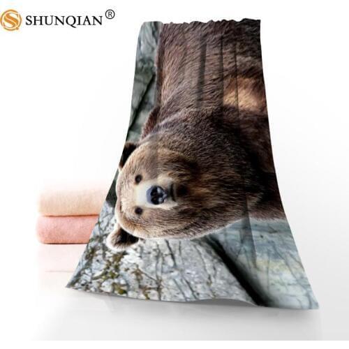 Custom 35x75cm 70x140cm Towels Facecloth Bath Towel Bear Microfiber Washcloth Quick drying Sports Towel