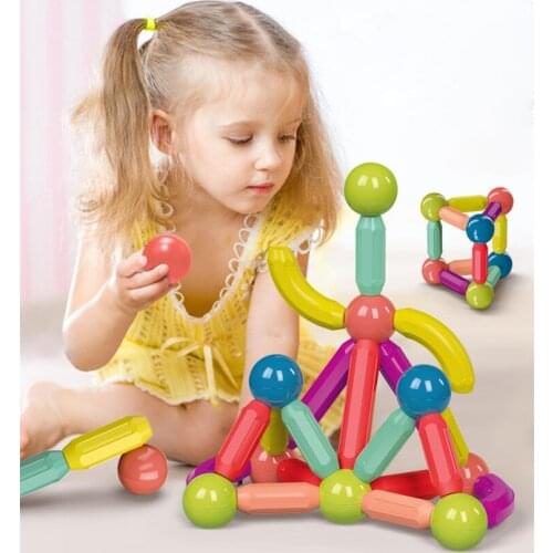 Educational Magnetic Balls set Magnetic Stick Building Blocks game Set Kids Magnets for Children Magnetic Toy Bricks Drop ship