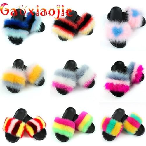 2021 Hot Imitation Fur Slippers Women Fashion Comfortable Open Toe Sandals Women Thick Bottom 2.5CM Non-slip Home Ladies Slides