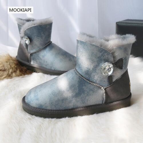 In 2019, Europes newest sheepskin and wool snowboots with thick sole, waterproof leather, short boots, flannel and warm cotton