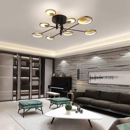 Modern Led Chandelier for living room bedroom study room lustre de plafond Gold LED Ceiling Chandelier lighting for bedroom home