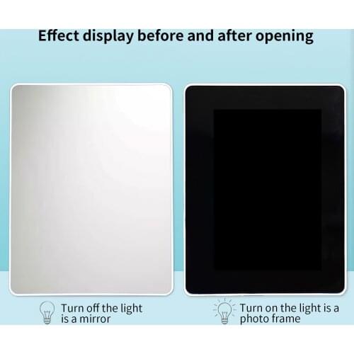 LED Square Mirror Photo Frame Table Lamp Picture Frame Makeup Lamp With Dual Power Supply Modes USB Charge