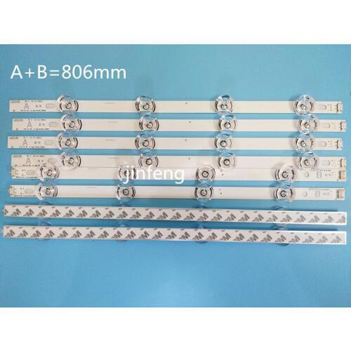807mm LED Backlight Lamp strip 8 leds For LG 39 inch TV 390HVJ01 lnnotek drt 3.0 39"_A/B type Rev01 140107 LCD Monitor