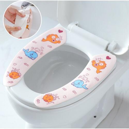 Universal Toilet Sticker Cartoon WC Mat Cushion Washable Toilet Cover Closestool Mat Seat Case Toilet Seat Cover Accessories
