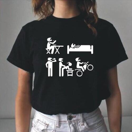 Humor Joke Motorcycle Life T-shirts Motobikers Never Take Helmets Off Tee Shirt Femme Funny Dirt Bike Rider T Shirt Women Tops