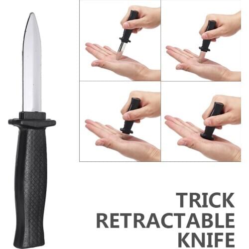 1pc Trick Dagger Toy Knife Retractable Cutter Fun Joke Prank Halloween Prop Fake Gag Toys Party Supplies