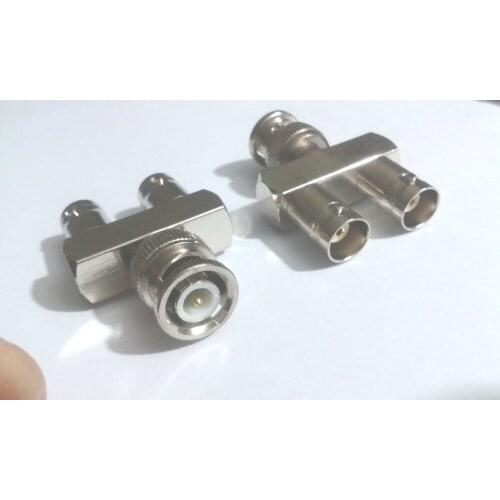 10pcs brass BNC male plug to two BNC female triple Y in series RF adapter connector New