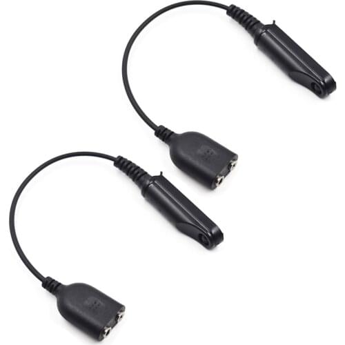 2Pcs Portable Audio Adapter Cable for Walkie Talkie Baofeng UV-9R Plus UV-XR BF-9700 UV-5S Radio Accessories