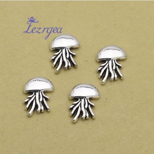20pcs/lot--11x17mm, Jellyfish charms, Antique silver plated Jellyfish bead charms,DIY supplies,Jewelry accessories