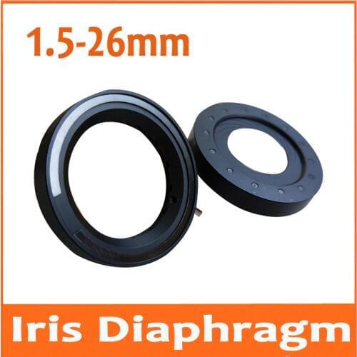 20pcs 1.5-26MM Zoom Optical Digital Camera Microscope Adapter Iris Diaphragm Aperture Condenser Light Regulator with 14 Leaves