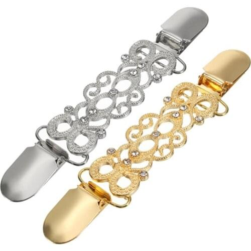 2020 New Arrivals Women Fashion Duck Clips Crystal Pin Brooch Shawl Shirt Sweater Cardigan Collar Clasp Buckles Clothing Decor