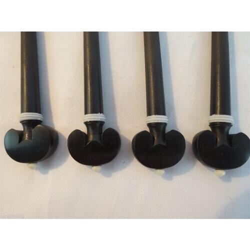 24pcs High Grade ebony 4/4 violin peg with white collar