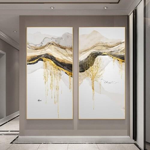 Abstract OilPainting Nordic Golden Sun Canvas Wall Pictures Living Room Big Sea Living Room Wall Art Poster And Print