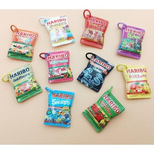 ApeUr 10pcs/20pcs/pack Resin Soft Candy Charms DIY Craft Bracelet Earring Jewelry Finding Handmade Candy Bag With Ring Pendants