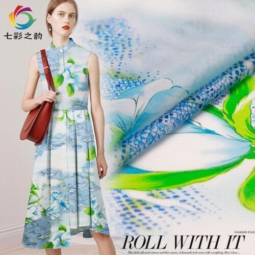 White waxberry Ocean-filled silk chiffon light and elegant thin summer silk fabric dress fabric