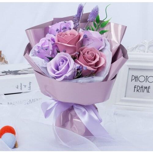 Soap Bouquet Rose INS Hand Holding Dried Flowers Gypsophila Christmas Birthday Gift Wholesale wedding decoration Valentines Day