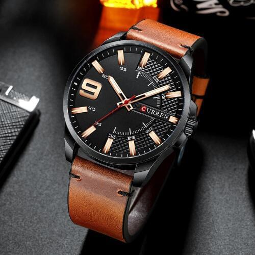 Top Brand Curren 8371 Men Watches Luxury Business Watch Waterproof Mens Quartz Leather Wristwatch Luminous Hands Clock Male