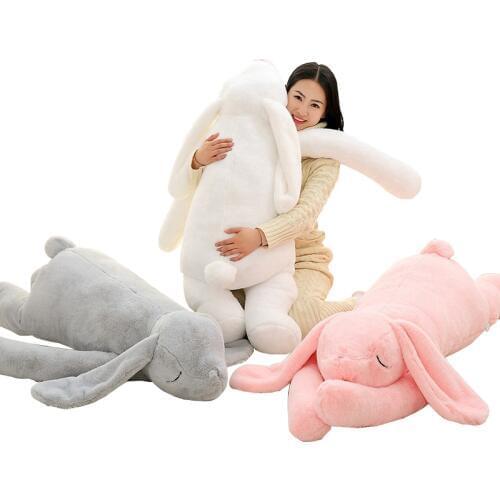 Dorimytrader Lovely Large 120cm Soft Cartoon Big Ear Bunny Plush Toy 47'' Giant Animal Rabbit Stuffed Pillow Girl Doll DY60395