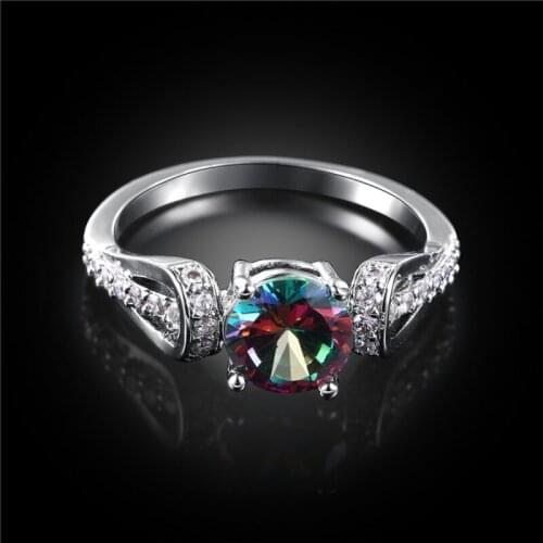 Garilina Exquisite Jewelry Silver Color ring Mystic Rainbow Womens Rings Wedding Ring Womens Fashion 2021 AR2298