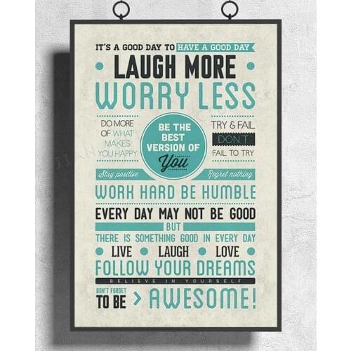 H249 New Be Awesome Its A Good Day Motivational Wall Sticker Silk Poster Art Home Decoration Christmas gift