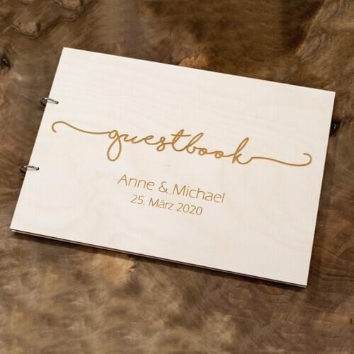 Personalized Wedding Guest Book Wood, Modern Guest Book Customizable, Wood Guest Book Alternative, Wooden Wedding