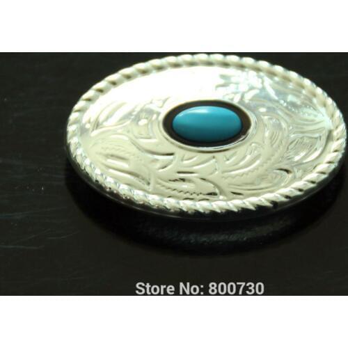 KB302) Wholesale! 50pc Western Prairie Dust Oval Concho w/ Blue-Stone Leathercraft