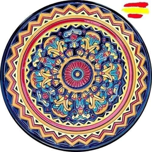 Ceramic plate 29 cm/11.4 inch diameter - Spanish ceramic - enameled up handmade - Made in Spain - MIJASCERAMIC