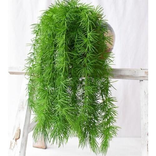 4pcs 95cm Soft Plastic Wall Hang Artificial Plant 5 Fork Branch Moss Cactus Flower Vine Garland Fake Plants Wedding Home Decor