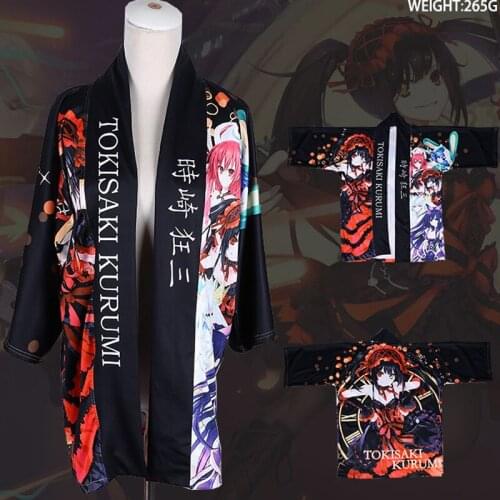 Anime DATE A LIVE Cosplay Costumes Tokisaki Kurumi Nightmare Cloak Kimono Tops Jackets Halloween Party Costumes For Women CS083