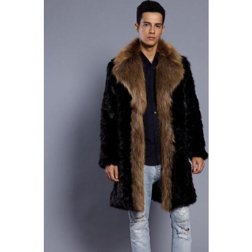 Faux mink leather jacket mens winter autumn thicken warm fur leather coat men Long sleeve jackets jaqueta de couro fashion