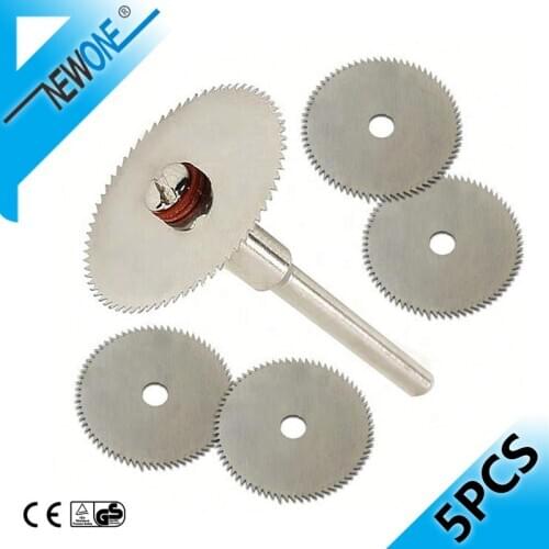 5pcs 22mm Stainless Steel Mini Cricular Saw Blade Metal Wheel Cutting Disc with 3mm Fixed Rod Mandrel for Dremel Rotary Tools