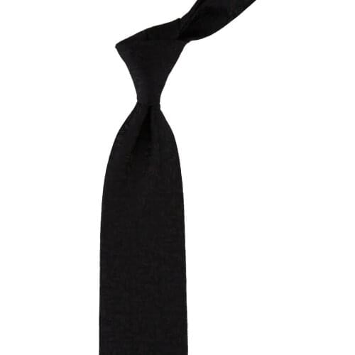 Masucci Style Black Self-Pattern Italian Silk Tie İK865