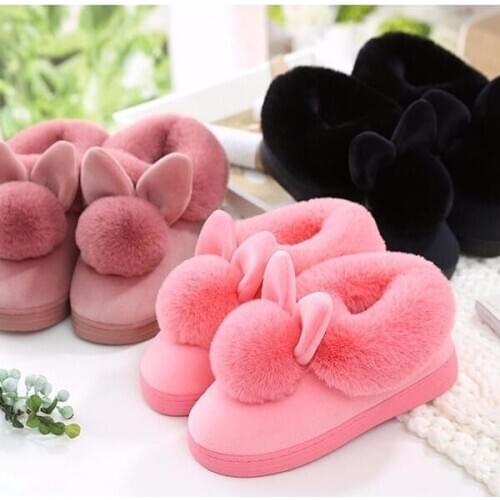 Lovely cotton slippers womens winter plush shoes for men and women couple animal warm non-slip cartoon home shoes
